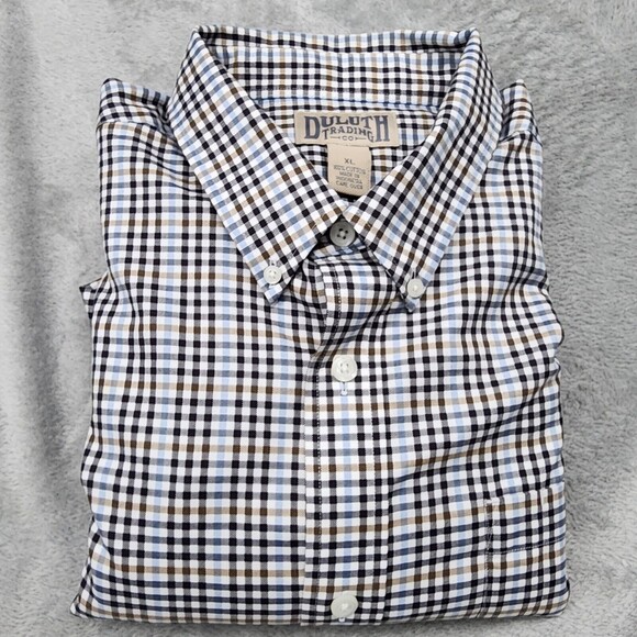 Other - Duluth Trading Co. Mens Shirt Long Sleeve Button-Down Blue Plaid Check Size XL